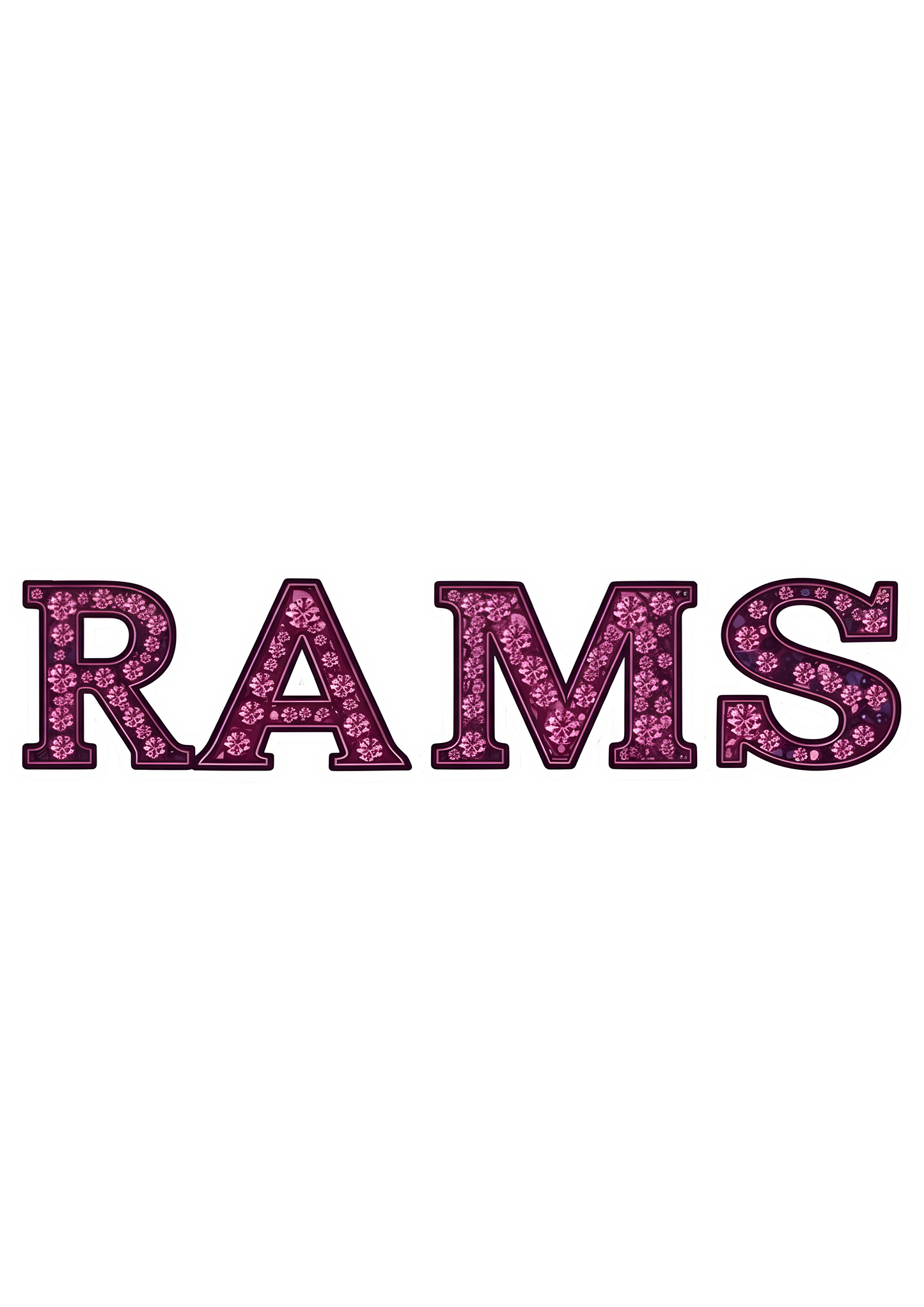 DTF Transfer • LA Rams Football • Pink Out Rhinestones (GO) + Helmet & Football