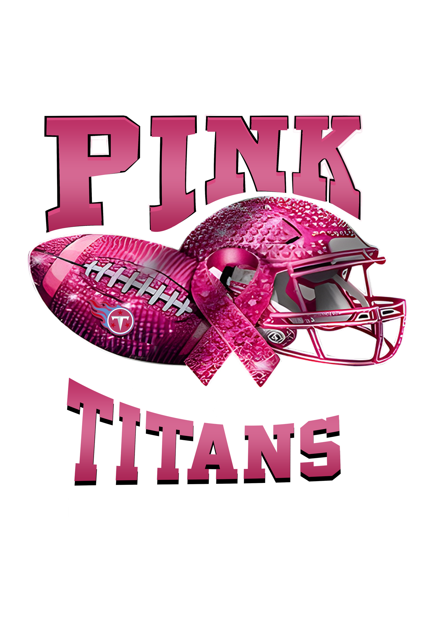 DTF Transfer • Tennessee Football • October Pink Out Rhinestone + Helmet & Football