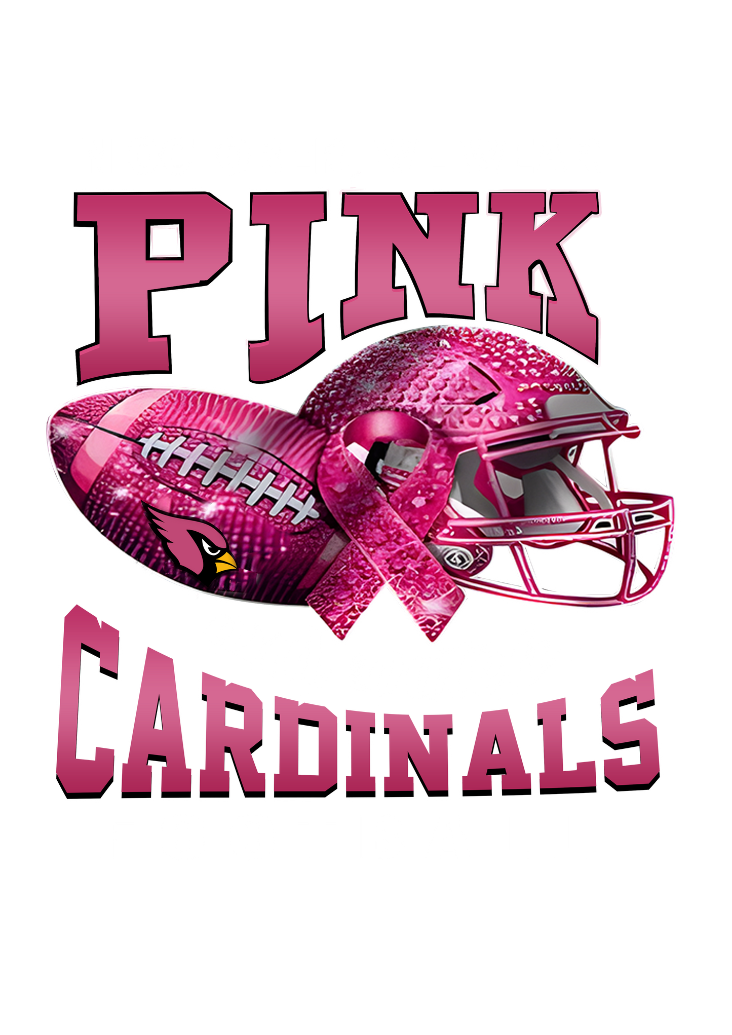 DTF Transfer • Arizona Football • October Pink Out Rhinestone + Helmet & Football