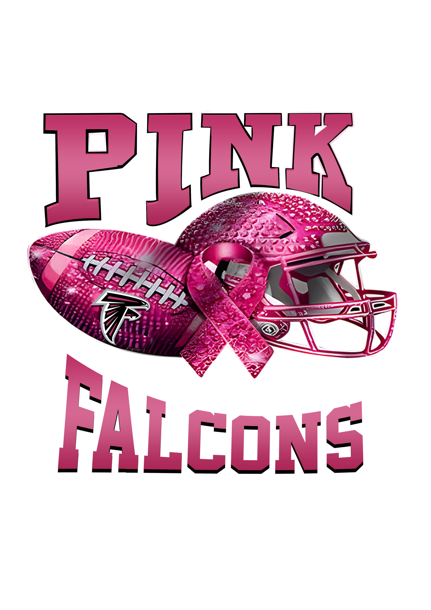 DTF Transfer • Atlanta Football • October Pink Out Rhinestone + Helmet & Football