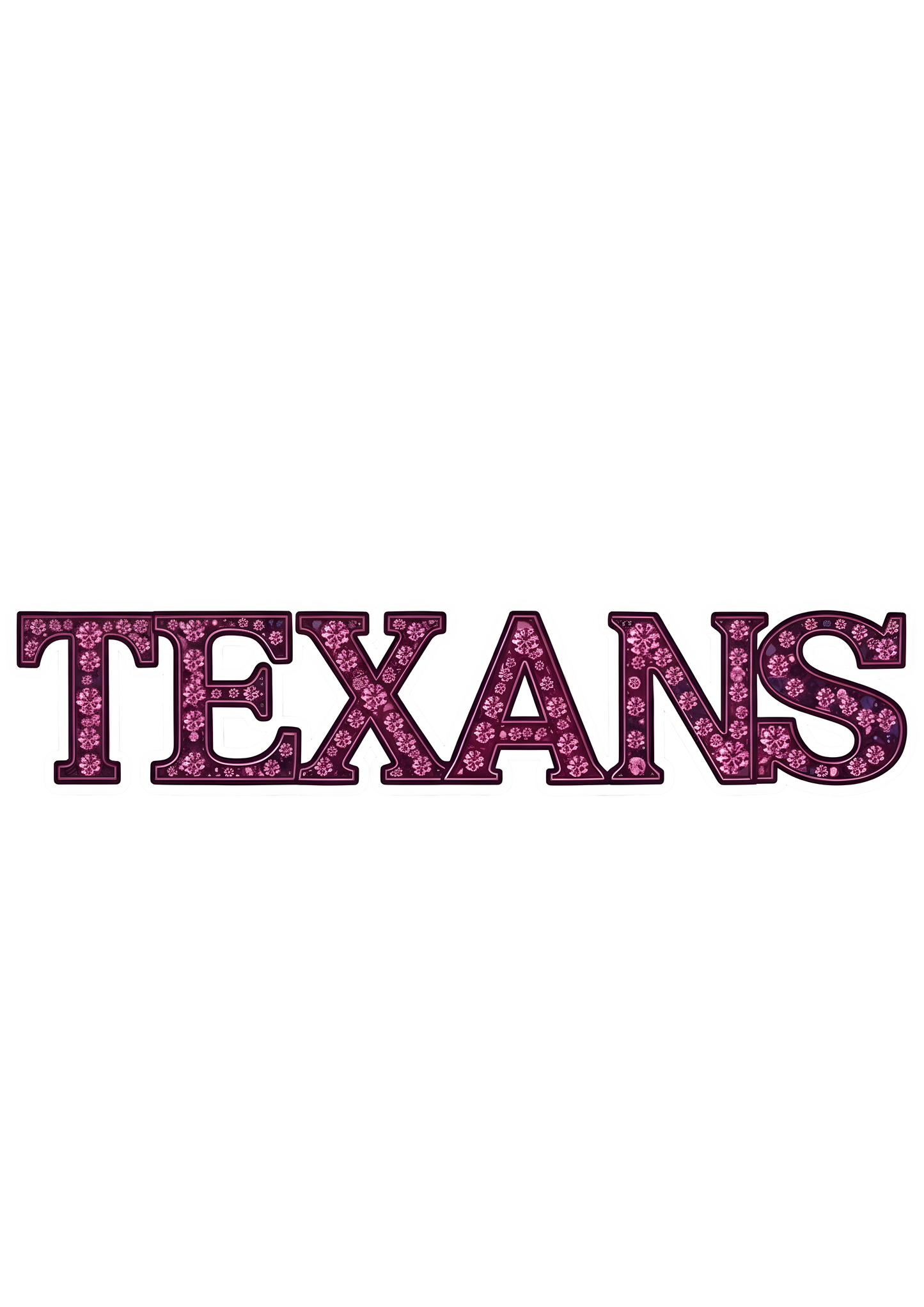 DTF Transfer • Houston Football • Pink Out Rhinestones (GO) + Helmet & Football