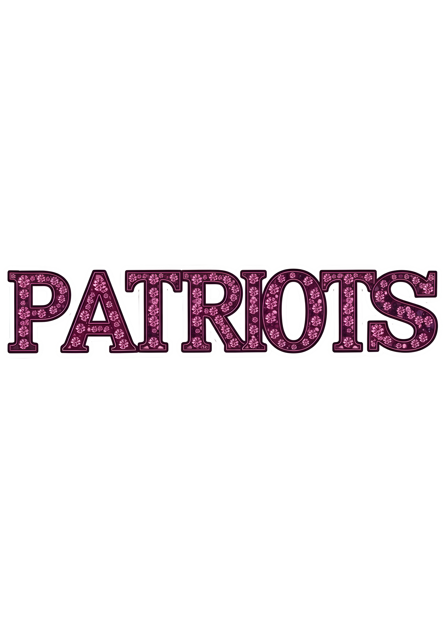 DTF Transfer • Patriots Football • Pink Out Rhinestones (GO) + Helmet & Football