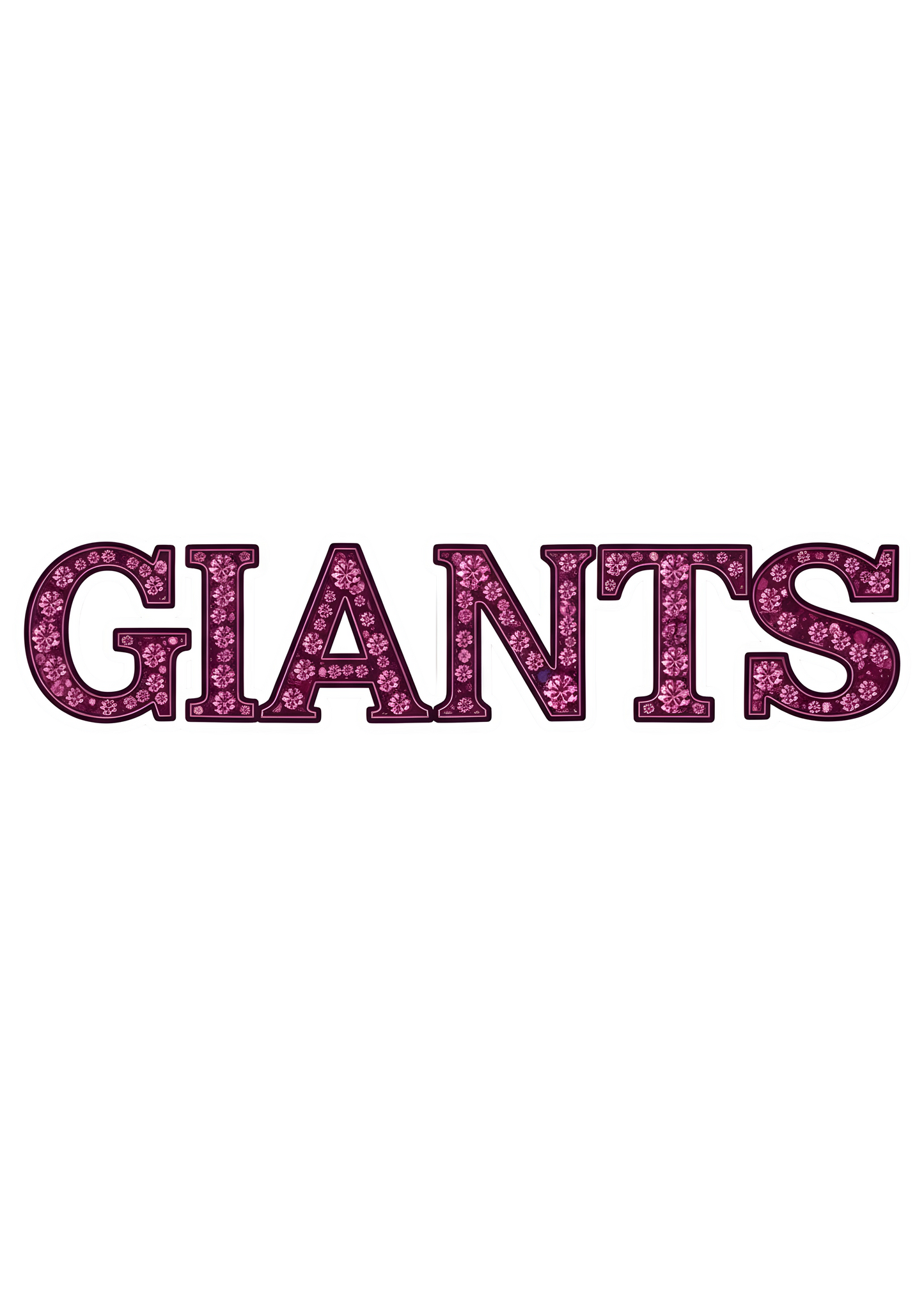 DTF Transfer • Giants Football • Pink Out Rhinestones (GO) + Helmet & Football