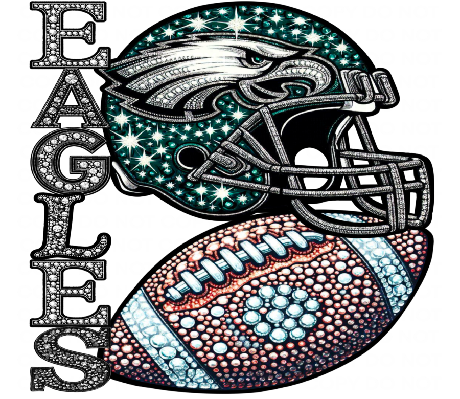 DTF Transfer • Philly Football • Rhinestone Letters (stacked) + Helmet & Football