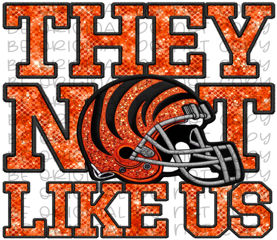 DTF Transfer • Cincinnati Football • They Not Like Us (sequins)