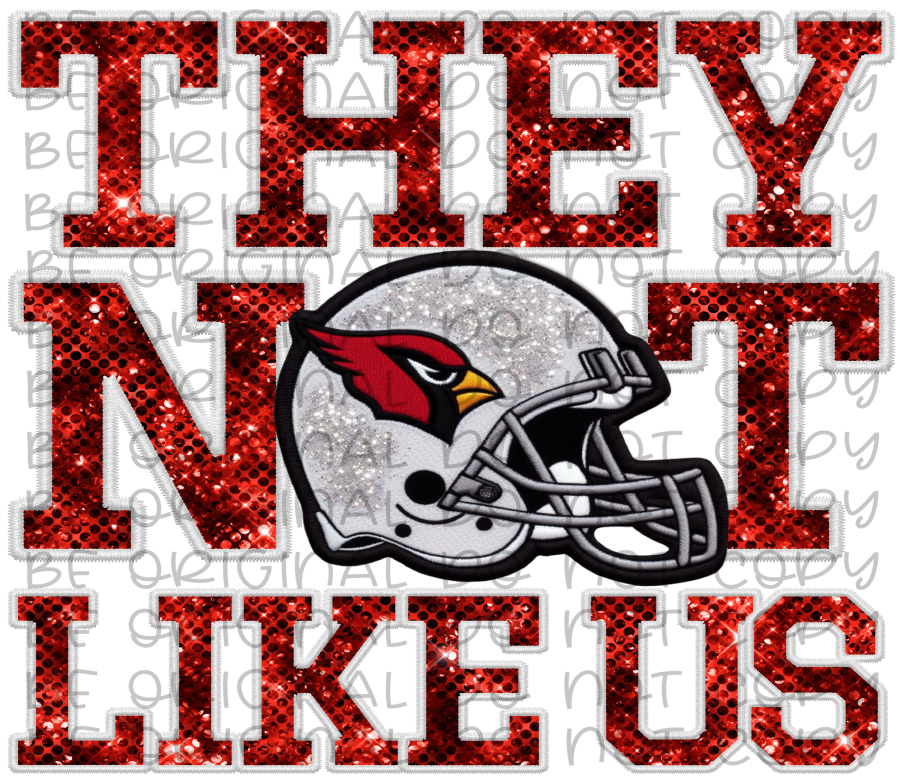 DTF Transfer • Arizona Football • They Not Like Us (sequins)
