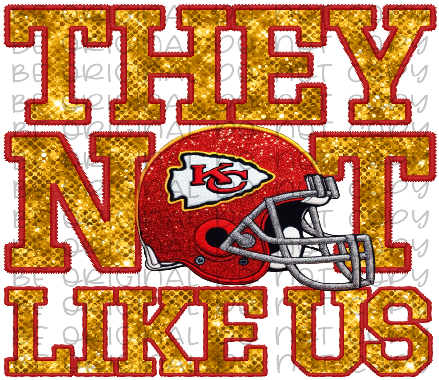 DTF Transfer • Kansas City Football • They Not Like Us (sequins)