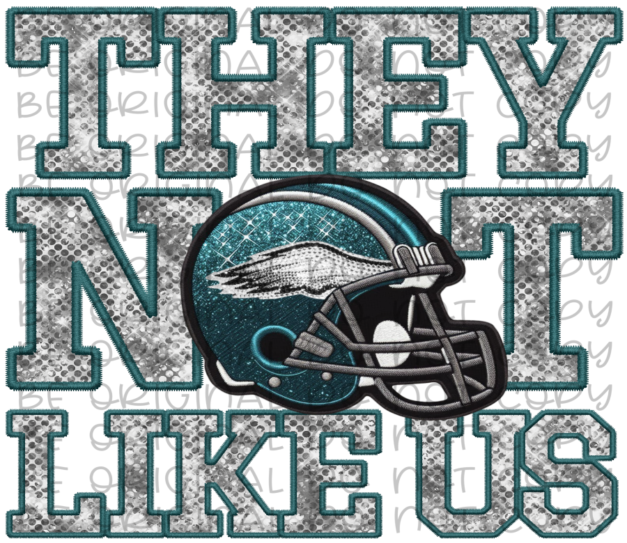 DTF Transfer • Philly Football • They Not Like Us (sequins)