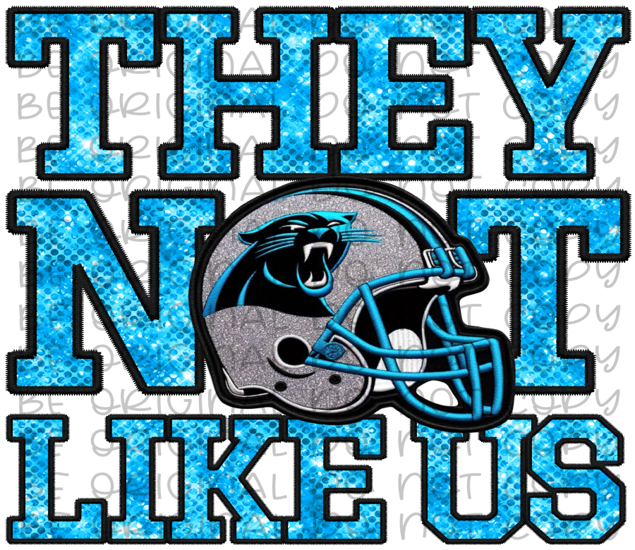 DTF Transfer • Carolina Football • They Not Like Us (sequins)