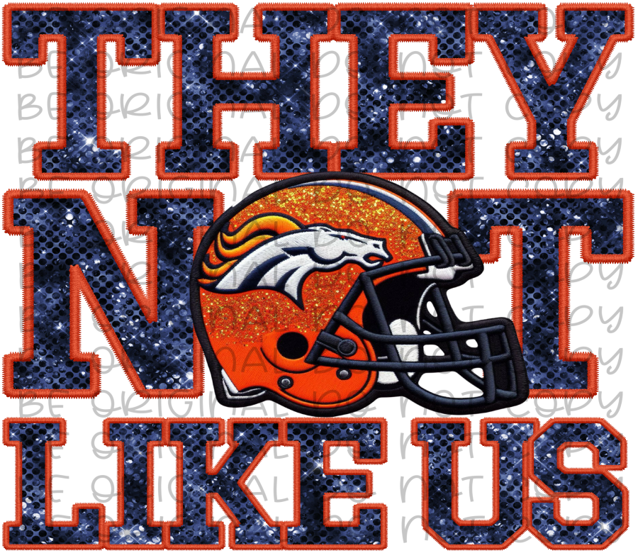 DTF Transfer • Denver Football • They Not Like Us (sequins)