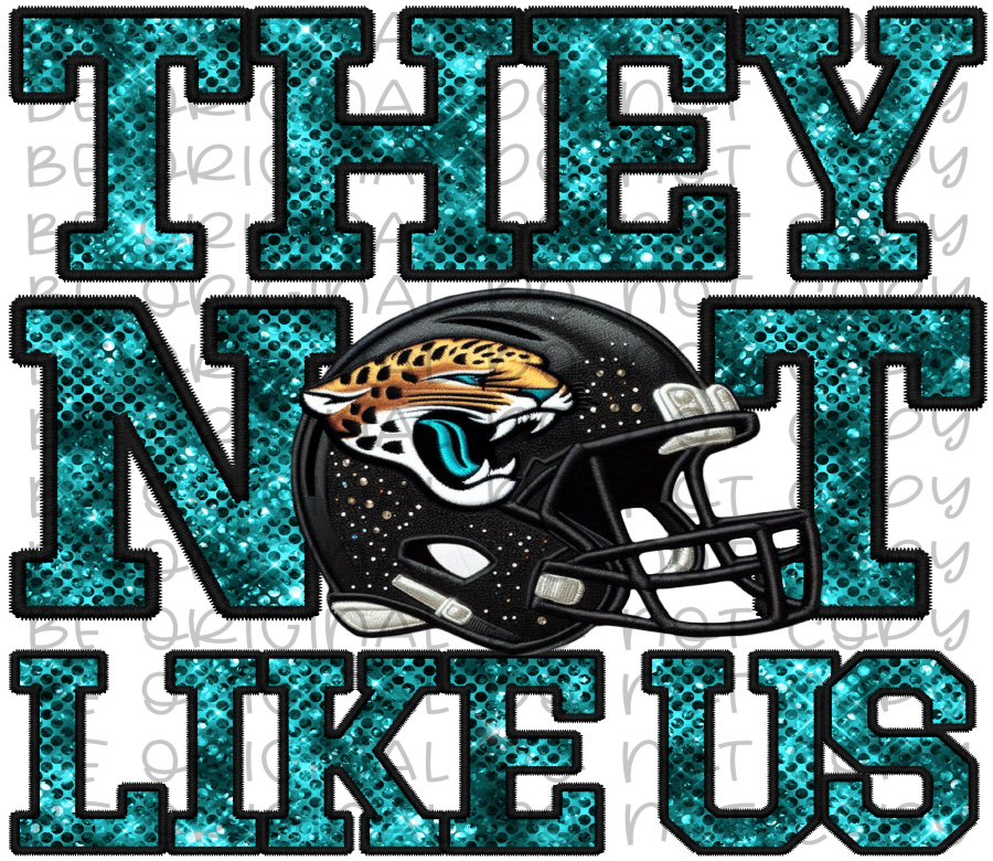 DTF Transfer • Jacksonville Football • They Not Like Us (sequins)