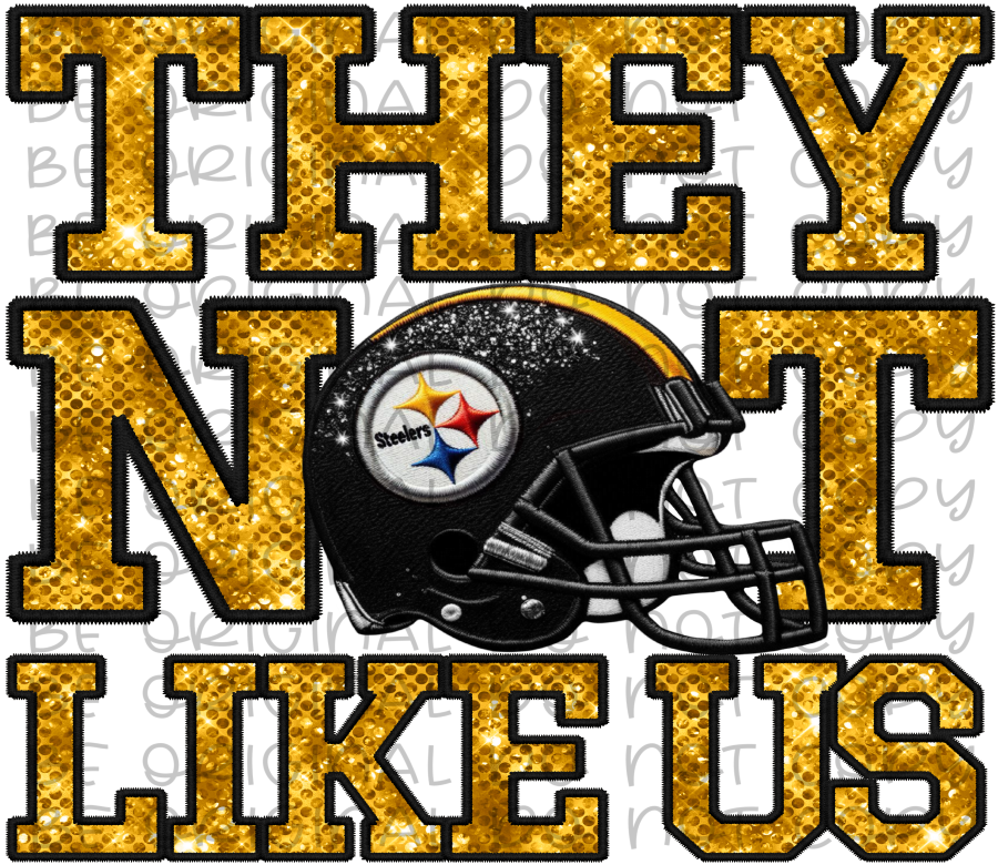 DTF Transfer • Pittsburgh Football • They Not Like Us (sequins)