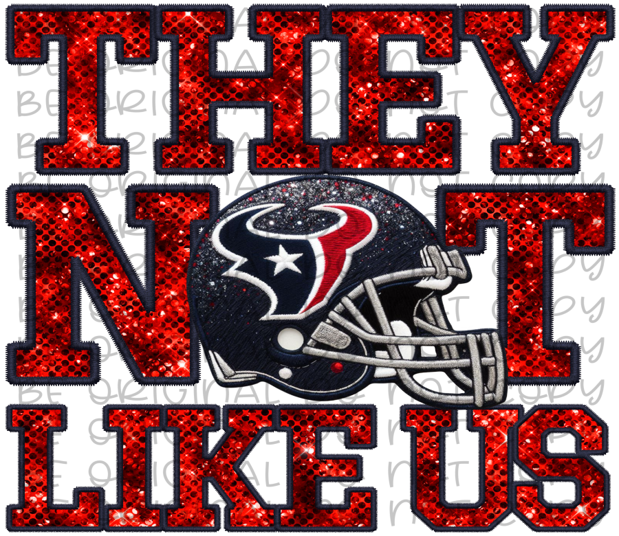DTF Transfer • Houston Football • They Not Like Us (sequins)