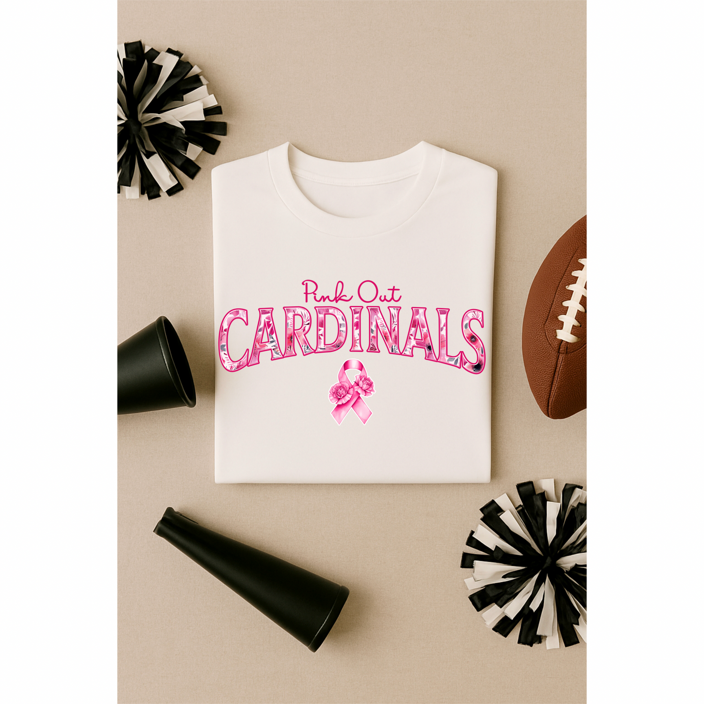 DTF Transfer • Arizona Football • Pink Out Floral + Ribbon