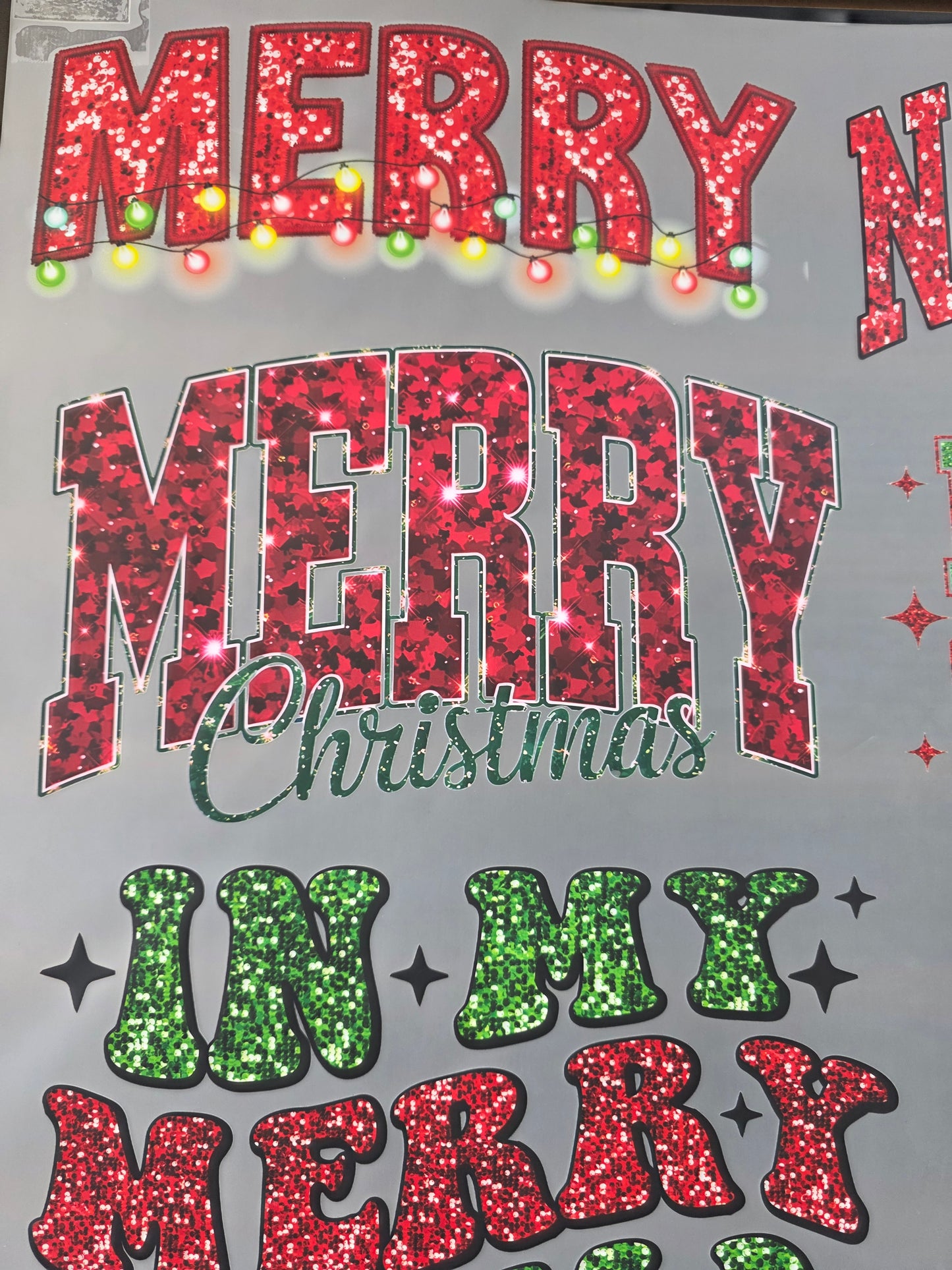 Gang Sheet • Pre Made DTF • Popular • Christmas Glitter