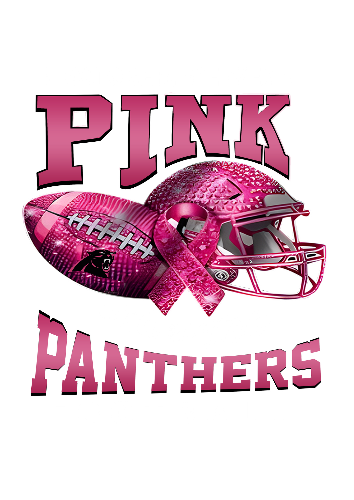 DTF Transfer • Carolina Football • October Pink Out Rhinestone + Helmet & Football