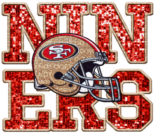 DTF Transfer • San Francisco Football • Sequin Letters & Helmet