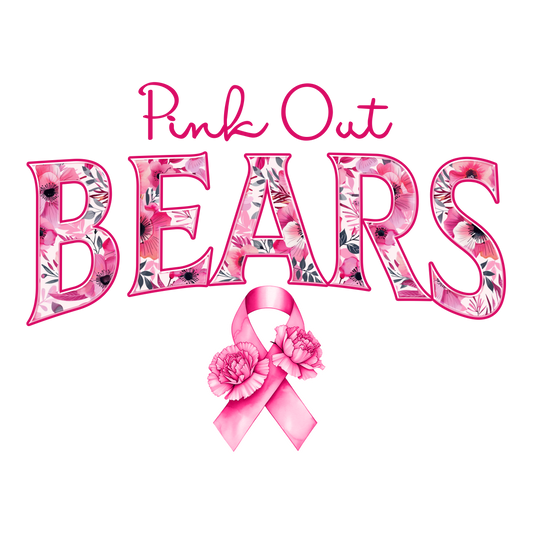 DTF Transfer • Chicago Football • Pink Out Floral + Ribbon