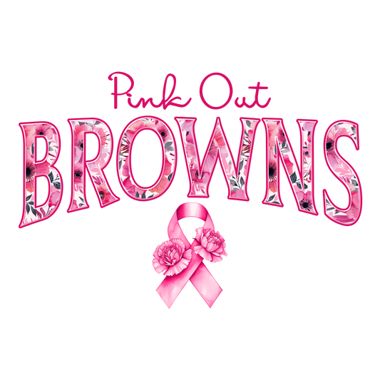 DTF Transfer • Cleveland Football • Pink Out Floral + Ribbon
