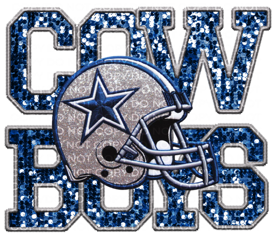 DTF Transfer • Dallas Football • Sequin Letters & Helmet