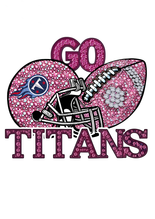 DTF Transfer • Tennessee Football • Pink Out Rhinestones (GO) + Helmet & Football