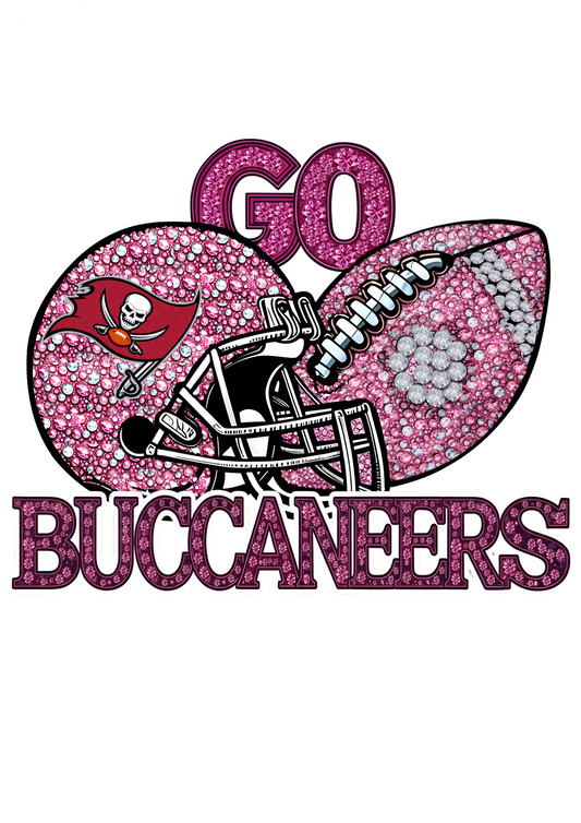 DTF Transfer • Tampa Bay Football • Pink Out Rhinestones (GO) + Helmet & Football