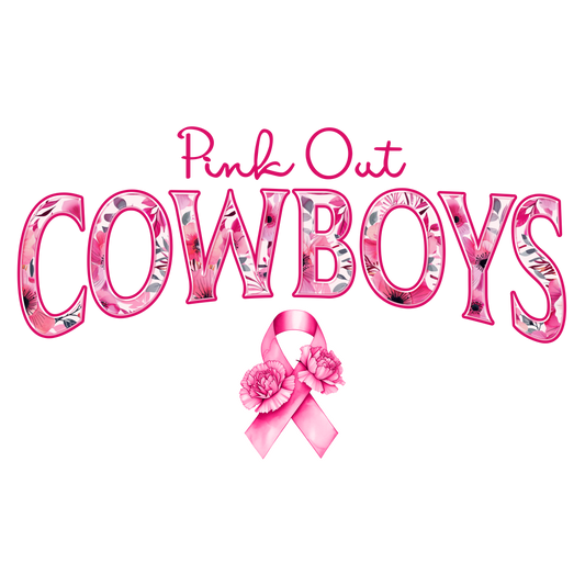 DTF Transfer • Dallas Football • Pink Out Floral + Ribbon