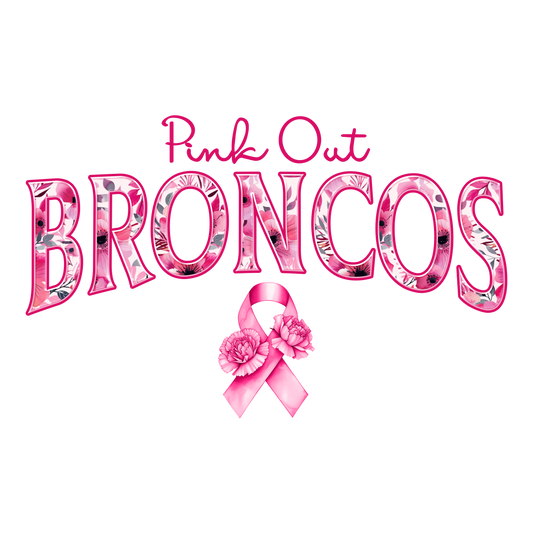 DTF Transfer • Denver Football • Pink Out Floral + Ribbon