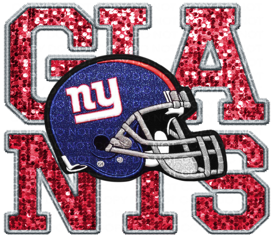 DTF Transfer • NYG Football • Sequin Letters & Helmet