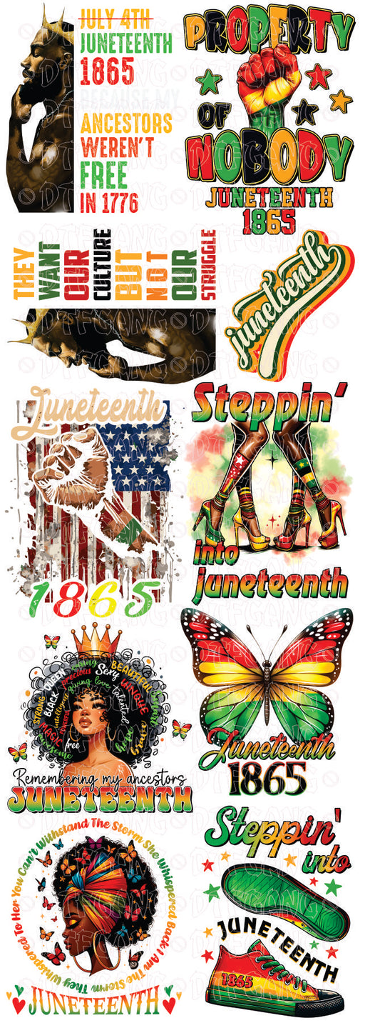 Gang Sheet • Pre Made DTF • Holiday • Juneteenth  • 1