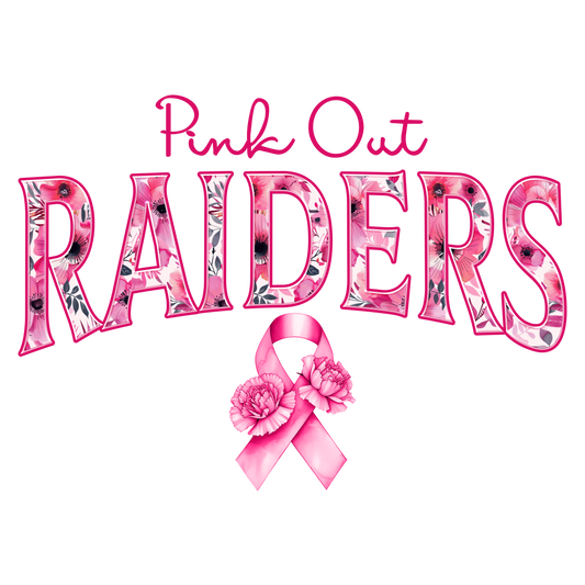 DTF Transfer • Las Vegas Football • Pink Out Floral + Ribbon