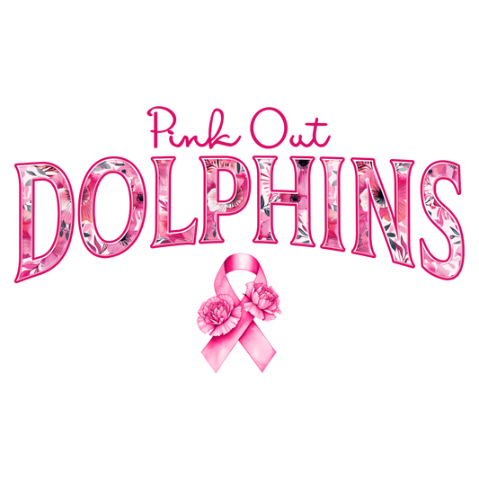 DTF Transfer • Miami Football • Pink Out Floral + Ribbon