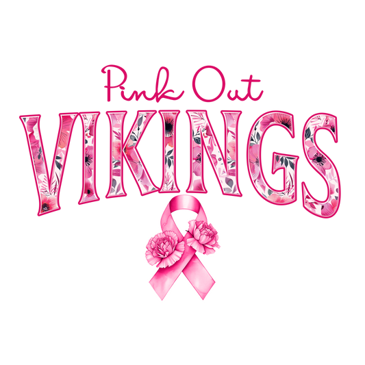 DTF Transfer • Minnesota Football • Pink Out Floral + Ribbon
