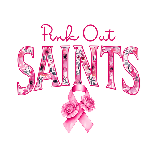 DTF Transfer • New Orleans Football • Pink Out Floral + Ribbon