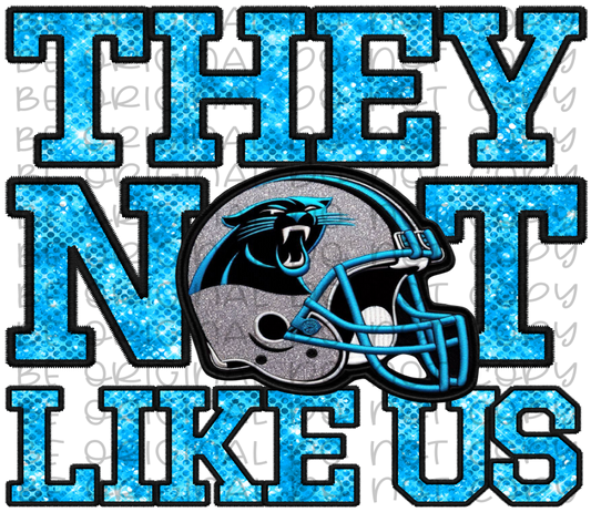 DTF Transfer • Carolina Football • They Not Like Us (sequins)