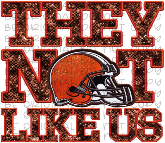 DTF Transfer • Cleveland Football • They Not Like Us (sequins)