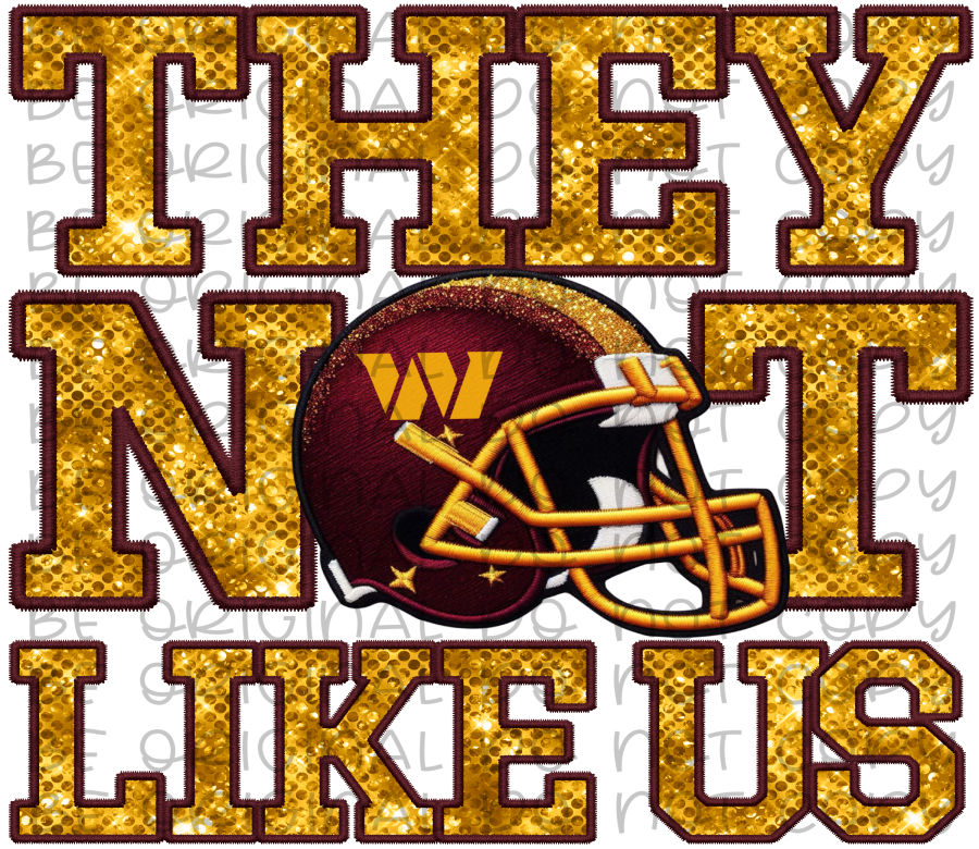 DTF Transfer • Washington Football • They Not Like Us (sequins)