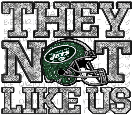 DTF Transfer • NYJ Football • They Not Like Us (sequins)