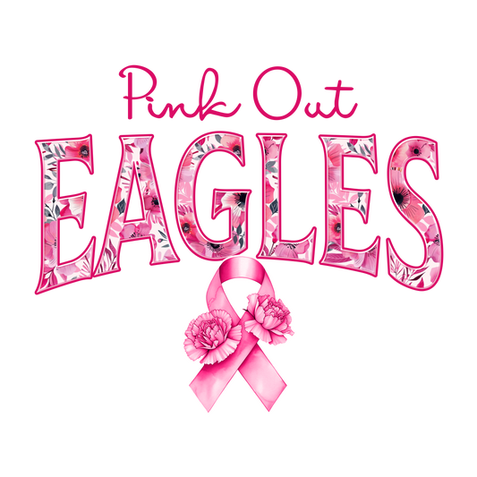 DTF Transfer • Philadelphia Football • Pink Out Floral + Ribbon