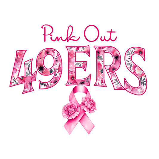 DTF Transfer • San Francisco Football • Pink Out Floral + Ribbon