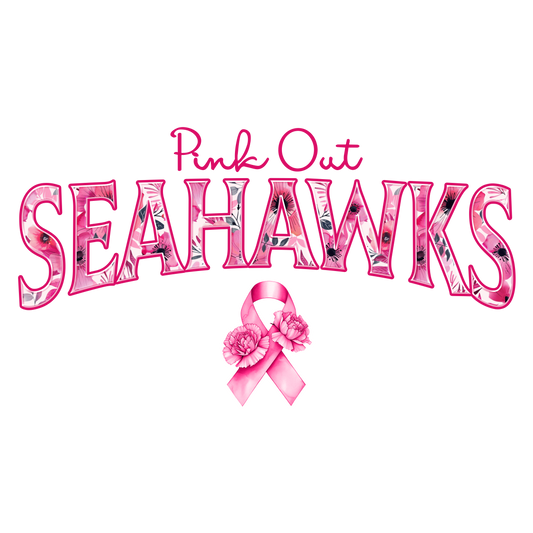 DTF Transfer • Seattle Football • Pink Out Floral + Ribbon
