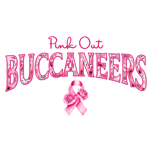 DTF Transfer • Tampa Bay Football • Pink Out Floral + Ribbon